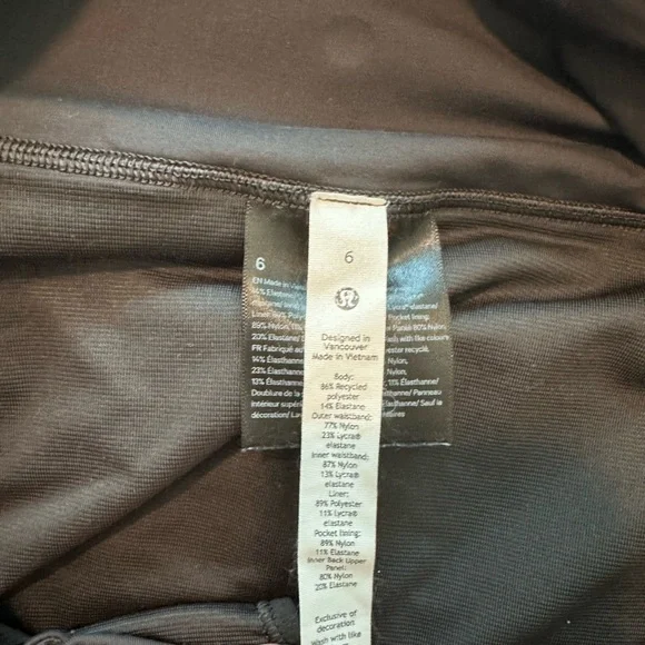 Lululemon Athletica Black and Gray Speed Up High Rise Short - Picture 3 of 3